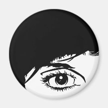 Simple Girls Face in Silhouette Magnet
