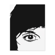 Simple Girls Face in Silhouette Postcard