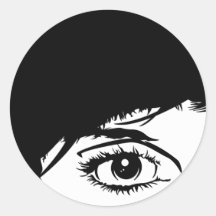 Simple Girls Face in Silhouette Sticker Sheet