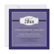 Simple Graduation Announcement Invitation (blue)