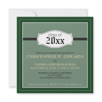 Simple Graduation Announcement Invitation (green)