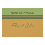 Simple green biege Thank You Invites