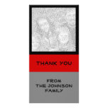 simple grey red customized photo card