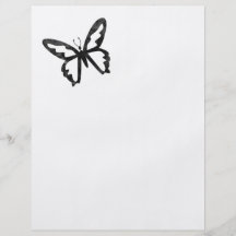 Simple Grungy Black Butterfly Flyers