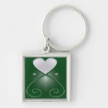 Simple Heart Keychain Green
