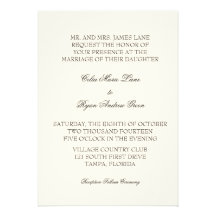 Simple Ivory Wedding Invitation