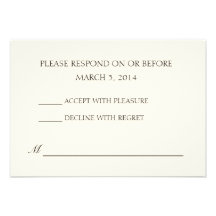 Simple Ivory Wedding RSVP Personalized Invite
