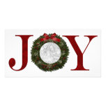 Simple Joy Wreath PhotoCard Custom Photo Card