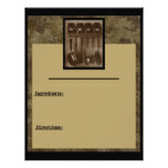 Simple Kitchen Cookin' Recipe Page Inserts Custom Letterhead
