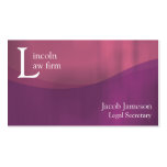 Simple Lawyer Business Card Textured Pink Curves