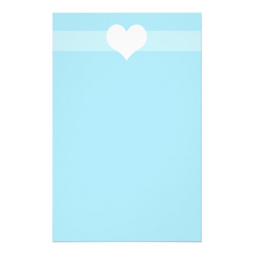 Simple light Blue Heart Stationary Stationery Paper Zazzle