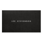 Simple Minimalistic Solid Black  Linen Look Business Card
