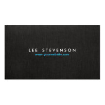 Simple Minimalistic Solid Black  Linen Look No. 2 Business Card Templates