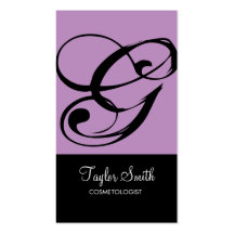 Simple Monogram Business Card (Lavender)