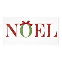 Simple Noel Greeting Custom Photo Card