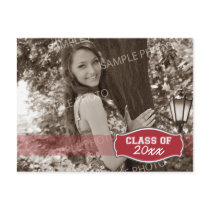 Simple Photo Graduation Announcement (red) Postcards
