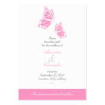 Simple Pink Butterfly Save The Date Wedding Mini business cards