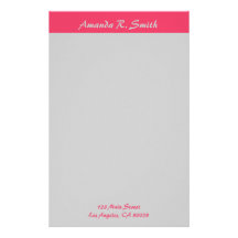 Simple Pink grey Custom Stationery