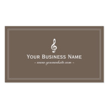 Simple Plain Brown Music Symbol Business card