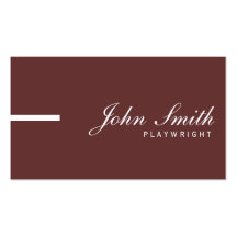 Simple Plain Brown Playwright Business Card