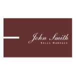 Simple Plain Brown Sales Manager Business Card