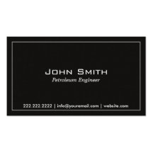 Simple Plain Dark Petroleum Engineer Business Card