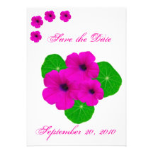 Simple Plain Flower Save the Date Announcement
