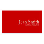 Simple Plain Red Massage Therapist Business Card