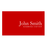 Simple Plain Red Neuroscience Business Card