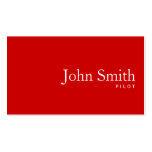 Simple Plain Red Pilot/Aviator Business Card