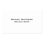 Simple Plain Unadorned Black White Business Card