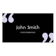 Simple Quotation Marks Black Business Card