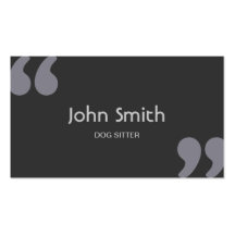 Simple Quotation Marks Dog Sitter Business Card