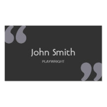 Simple Quotation Marks Playwright Business Card