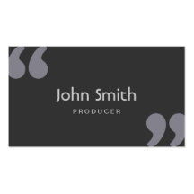 Simple Quotation Marks Producer Business Card
