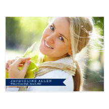 Simple Ribbon Graduation Postcard