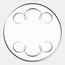 simple scrolls round sticker