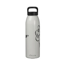 Simple sketched guitar player reusable water bottle
