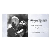 Simple snowflake Christmas photocard Photo Card Template