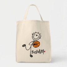 Simple Stick Figure Basketball T-shirts and Gifts Canvas Bag