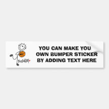 Simple Stick Figure Basketball T-shirts and Gifts Bumper Stickers