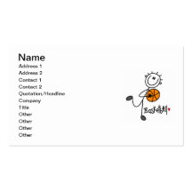 Simple Stick Figure Basketball T-shirts and Gifts Business Card Templates