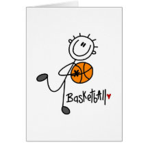 Simple Stick Figure Basketball T-shirts and Gifts Card