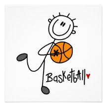 Simple Stick Figure Basketball T-shirts and Gifts Announcements