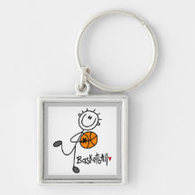 Simple Stick Figure Basketball T-shirts and Gifts Keychains