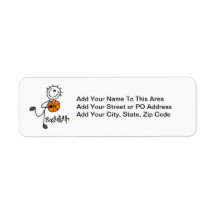 Simple Stick Figure Basketball T-shirts and Gifts Return Address Labels