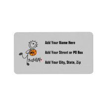 Simple Stick Figure Basketball T-shirts and Gifts Custom Address Labels