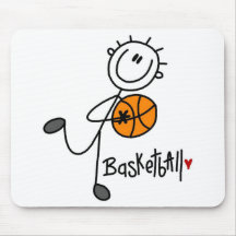 Simple Stick Figure Basketball T-shirts and Gifts Mousepads