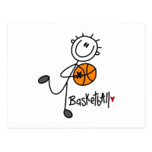 Simple Stick Figure Basketball T-shirts and Gifts Postcards