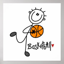 Simple Stick Figure Basketball T-shirts and Gifts Poster